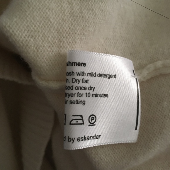 ESKANDAR 100% Cashmere Ivory Oversized V Neck Cardigan One Size - Picture 6 of 6